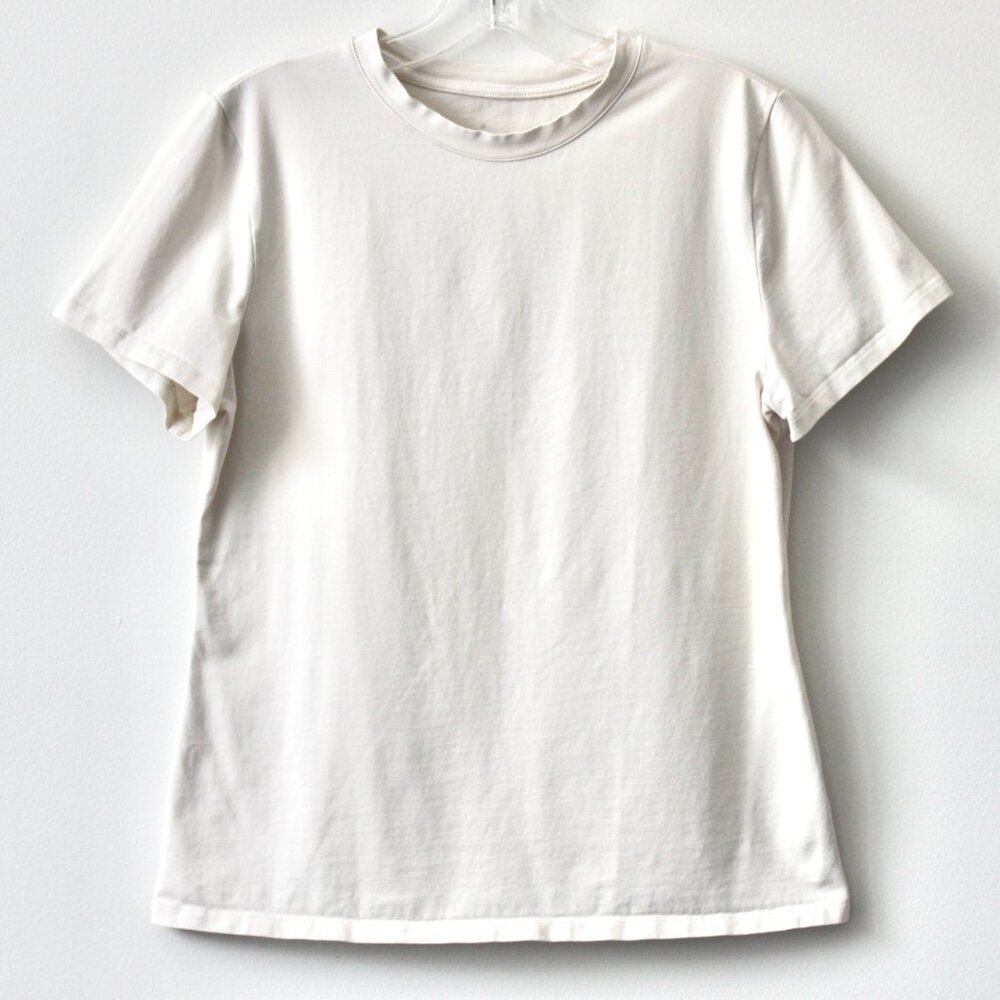 a new day Cotton Off-White Short-Sleeve T-Shirt Top Small